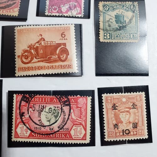 Various Worldwide Foreign Postage Stamps Lot Of 20 w/ Black Split Mounts S113 - Thumbnail 11