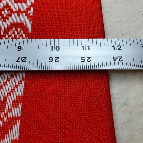 Vintage Linen Woven Textile Red White Hearts Dresser Scarf Table Runner 34x12" - Thumbnail 6