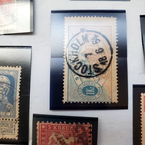 Various Worldwide Foreign Postage Stamps Lot Of 20 w/ Black Split Mounts S110 - Thumbnail 9