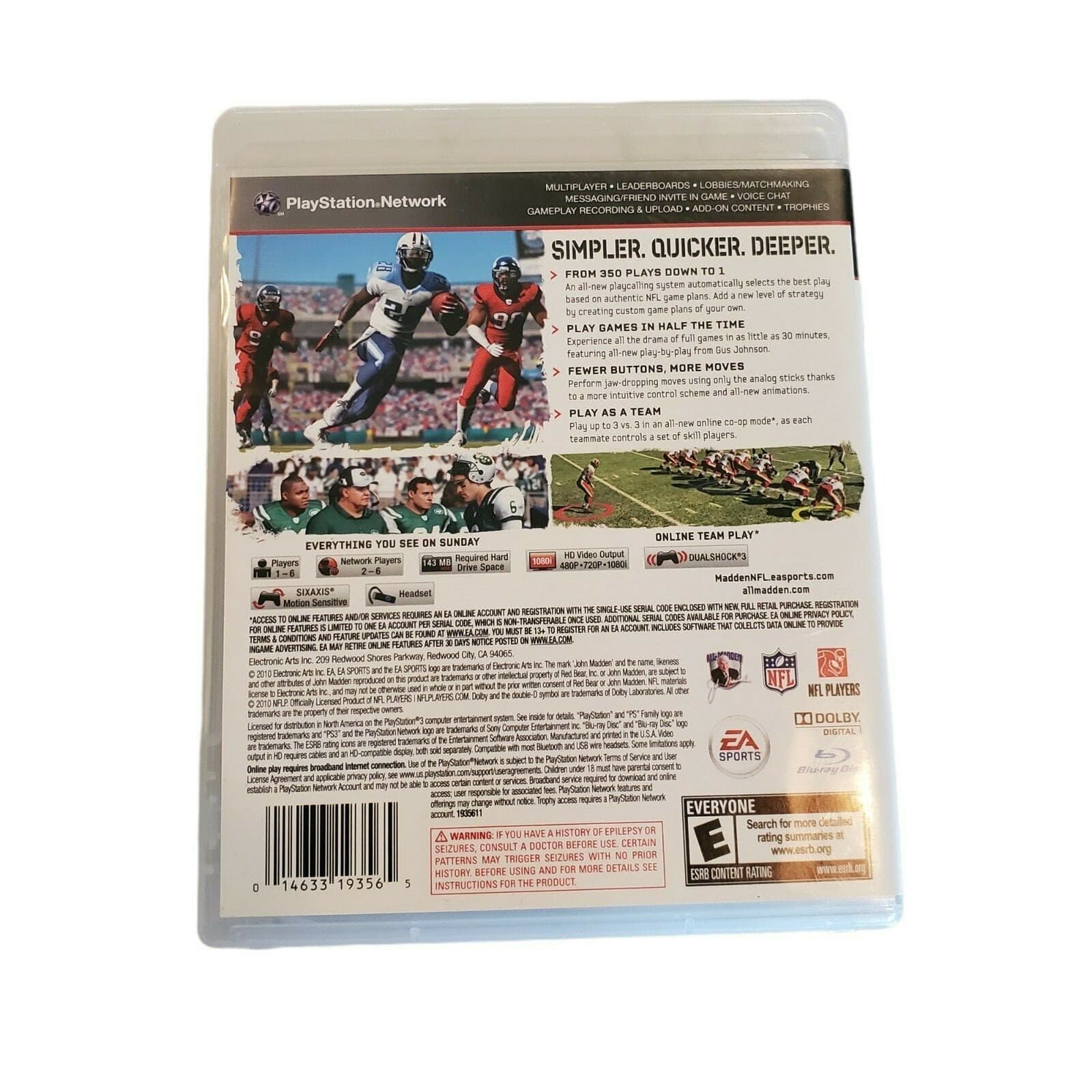 Sony PS3 PlayStation 3 EA Sports Madden NFL 11 Complete Game Case Manual - Thumbnail 3