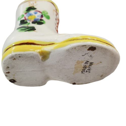Vintage Boot Figurine Toothpick Holder Hand Painted Made in Japan Blue Flowers - Thumbnail 5