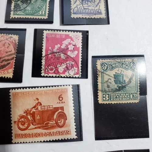 Various Worldwide Foreign Postage Stamps Lot Of 20 w/ Black Split Mounts S113 - Thumbnail 12