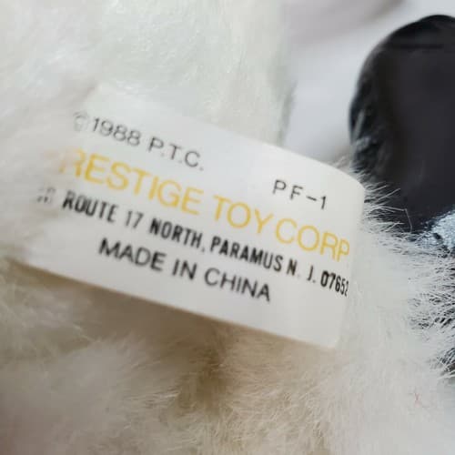 Vintage 1988 HTF Prestige White Ice Skating Bear Arms Behind Baby Plush 10" - Thumbnail 3