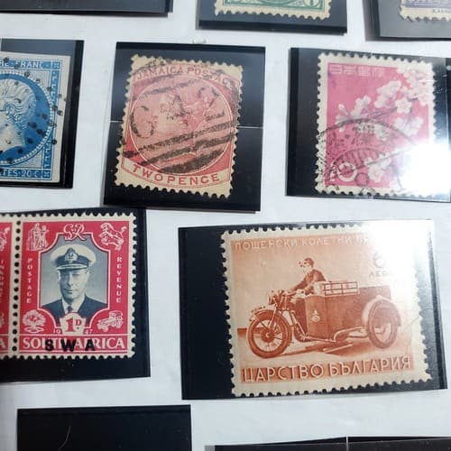 Various Worldwide Foreign Postage Stamps Lot Of 20 w/ Black Split Mounts S113 - Thumbnail 6