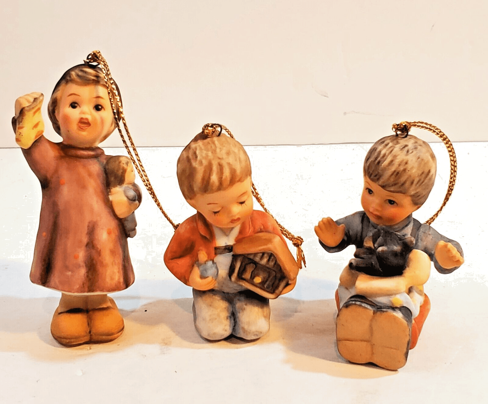 Lot of 3 Vintage 1997 Berta Hummel Children Christmas Tree Ornaments