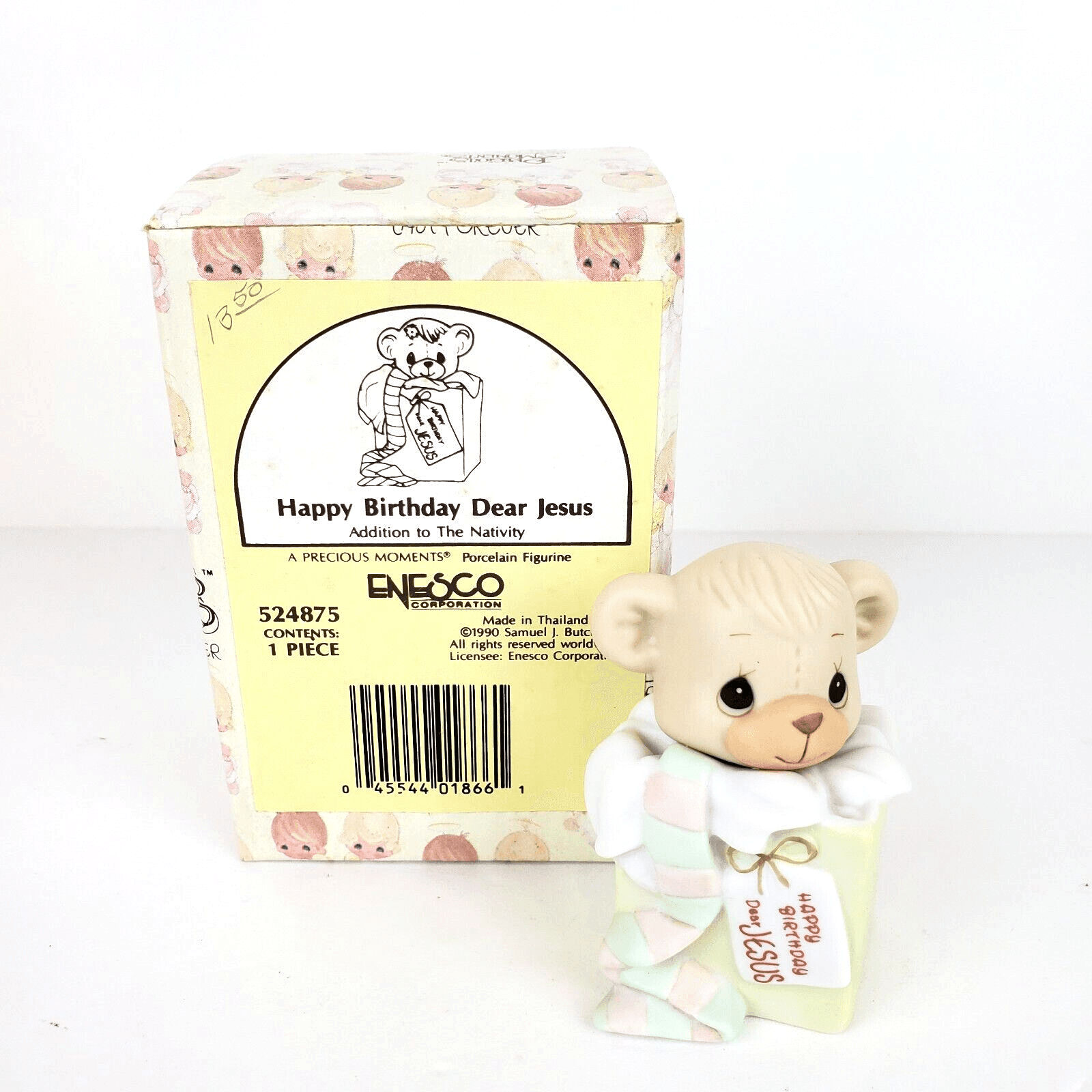 Vintage Precious Moments Figurine Happy Birthday Dear Jesus 1990 Enesco #524875