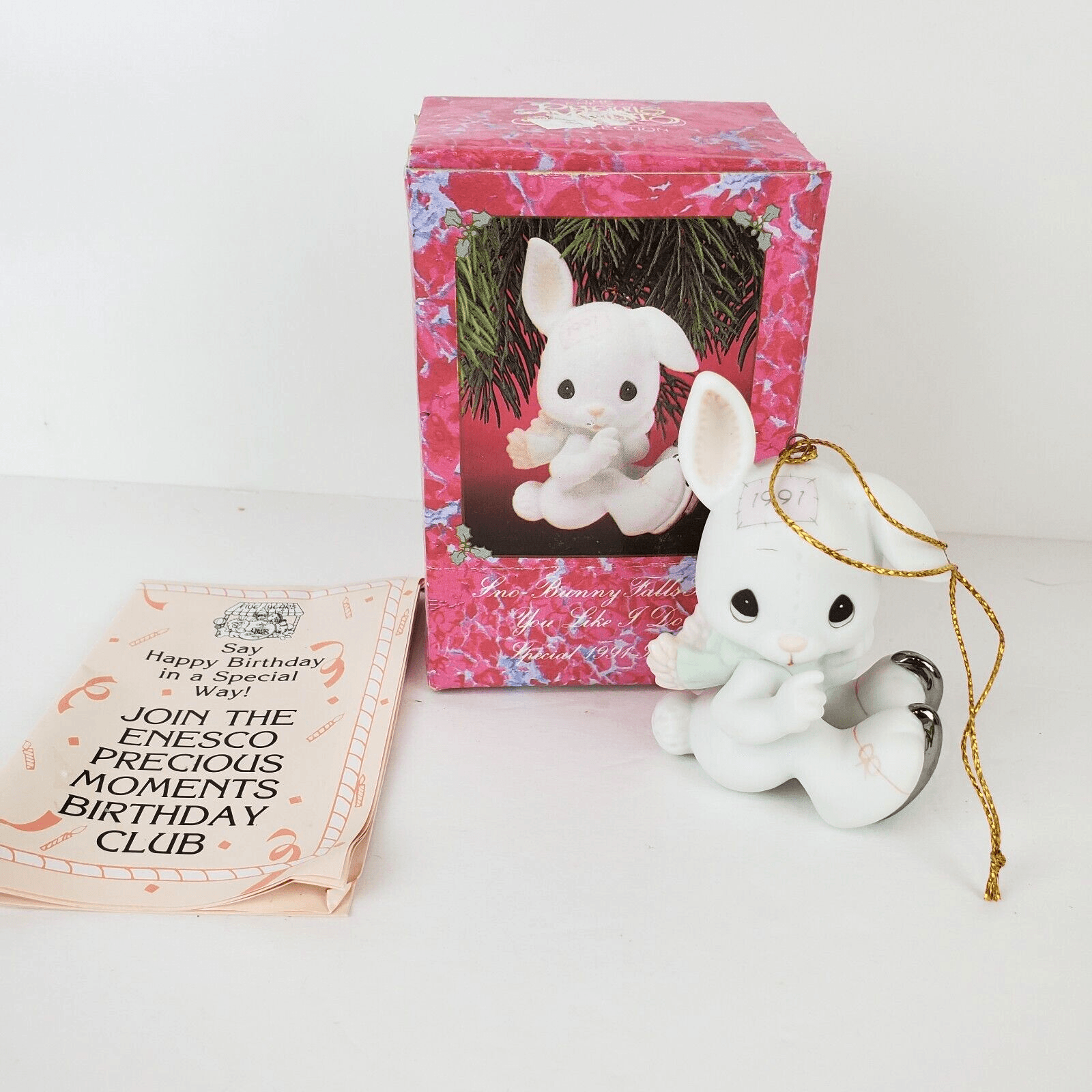 Vtg 1991 Precious Moments Sno-Bunny Falls For You Like I Do Ornament #520438