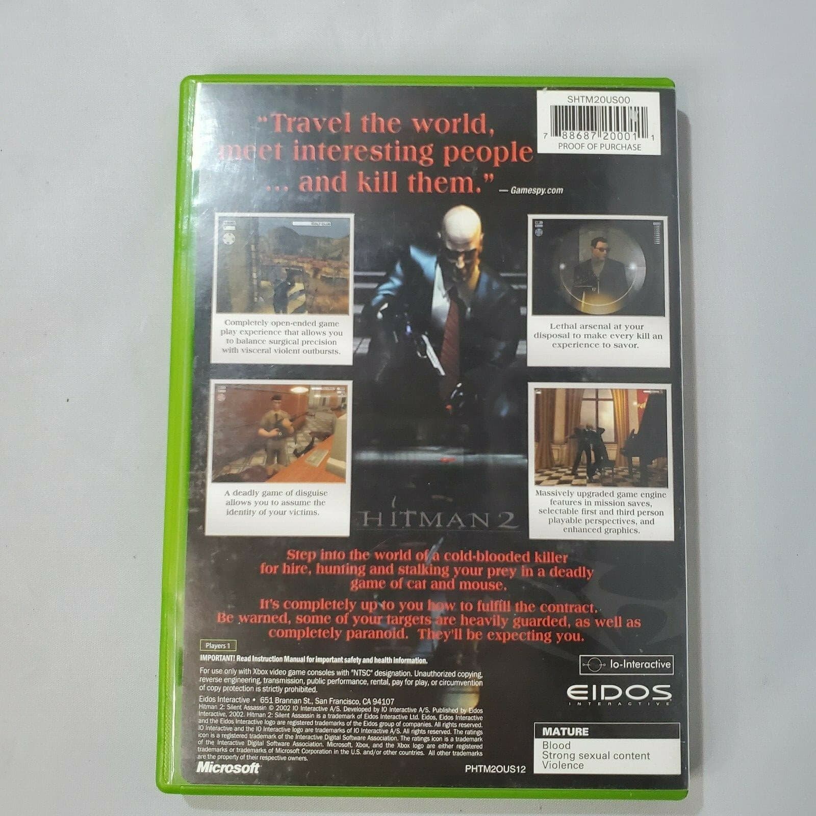 Xbox Hitman 2 Silent Assassin Video Game Complete with Manual Free Shipping - Thumbnail 2