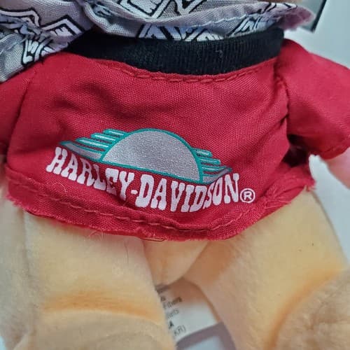 Vintage 1997 Harley Davidson RACER Hog Pig Bean Bag Plush Stuffed Animal Toy - Thumbnail 7