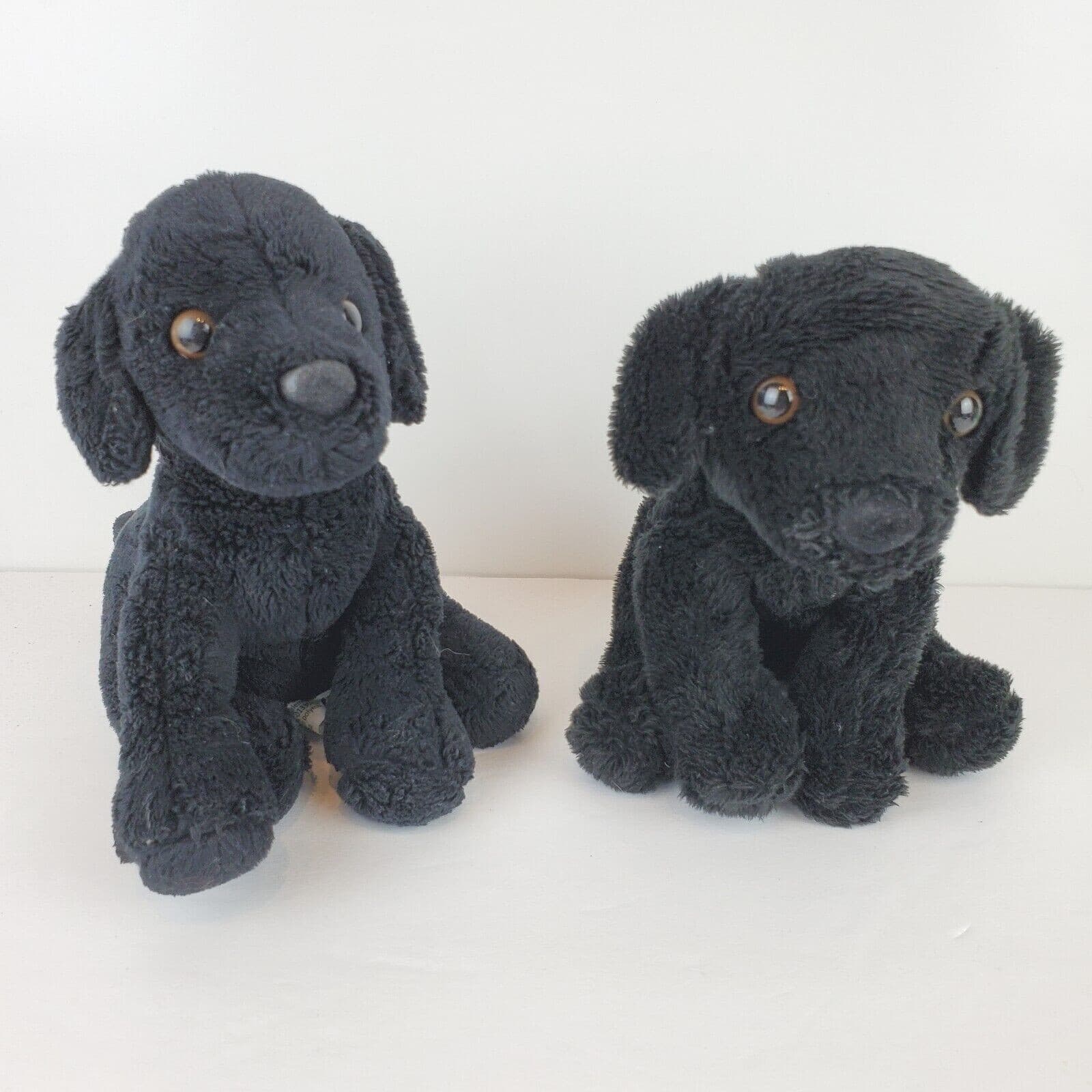 2 Douglas Cuddle Toys Black Labrador Labs Puppy Dogs Stuffed Animals Plush 6”