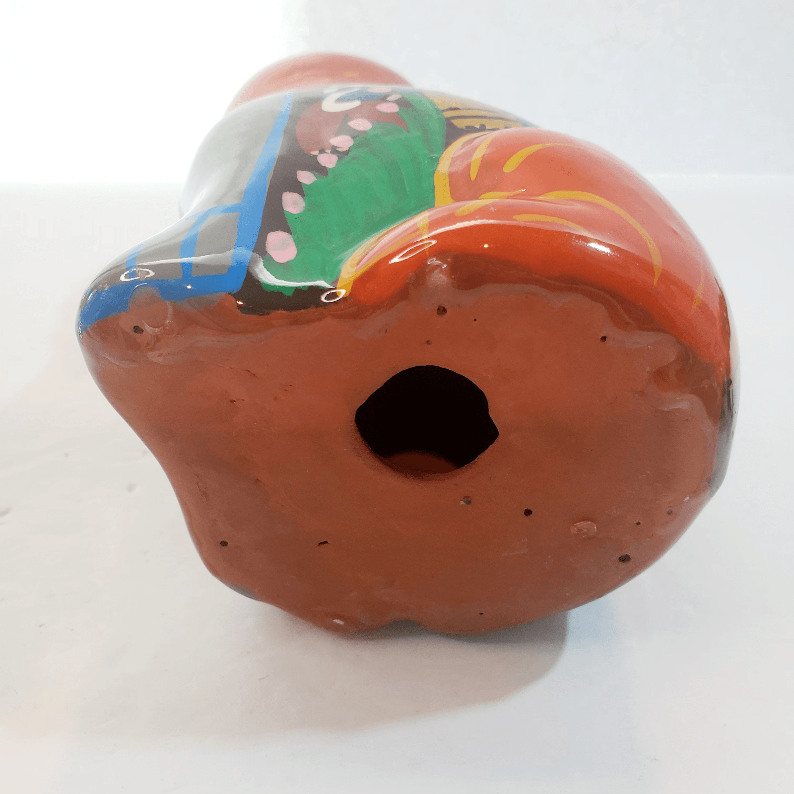 Mexican Folk Art Clay Pottery Hand Painted Glazed Village Cat Kitten Figurine 5" - Thumbnail 6