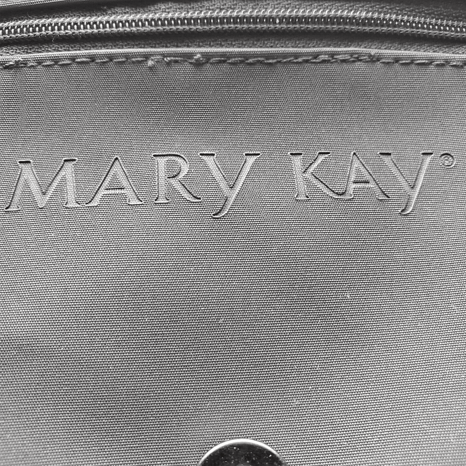 Mary Kay Cosmetics Nylon Cross Body Purse Make up Bag with Mirror Gray 6 x 5 - Thumbnail 5
