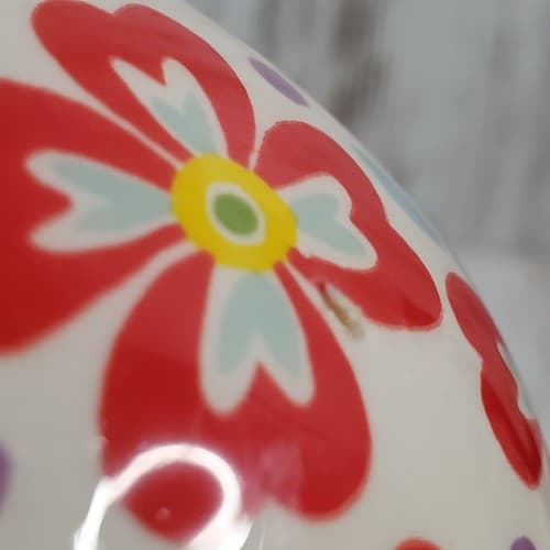 Pioneer Woman White Red Blue Floral Sugar Bowl w/ Lid Farmhouse Crock 5" - Thumbnail 5