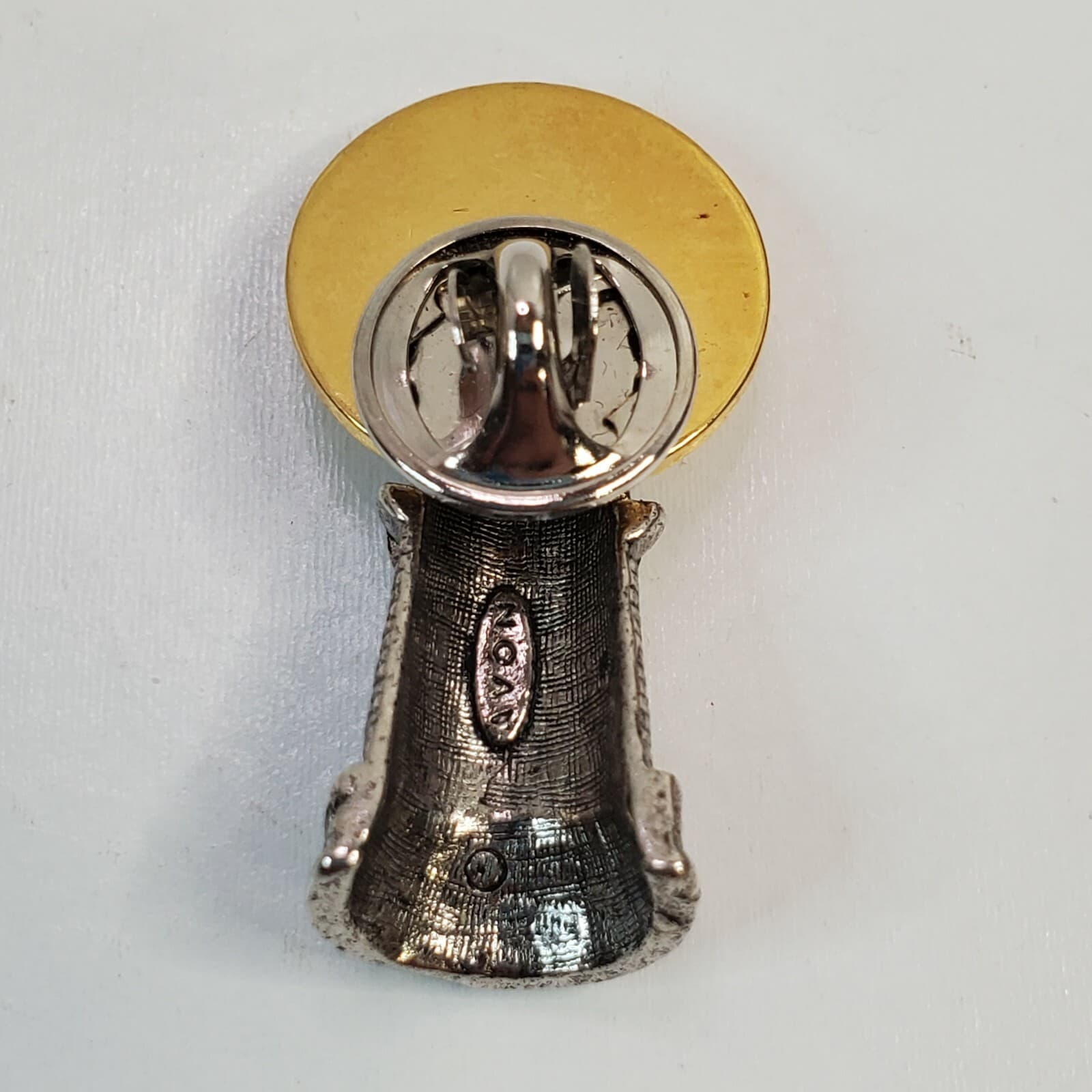 Vintage Avon Two Tone Silver & Gold Color Christian Light House Lapel Pin - Thumbnail 2