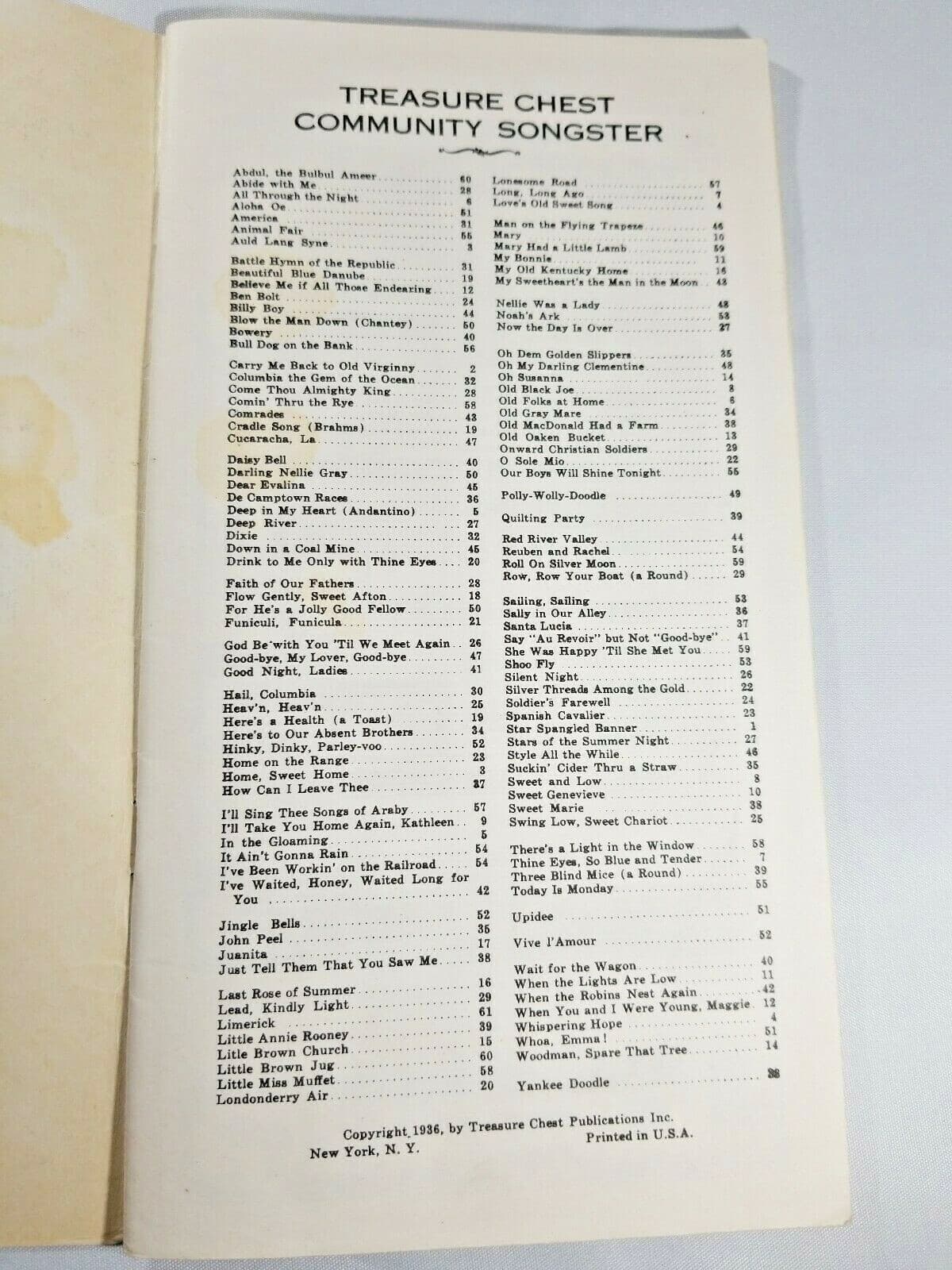 Vintage Treasure Chest Community Songster 1936 Mixed or Male Quartets - Thumbnail 4
