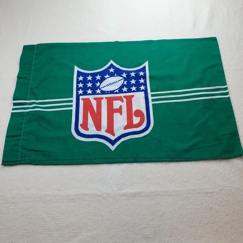 Vtg 1989 Pillowcase Official NFL Football AFC NFC Double-Sided Green 18.5x28.5 - Thumbnail 4