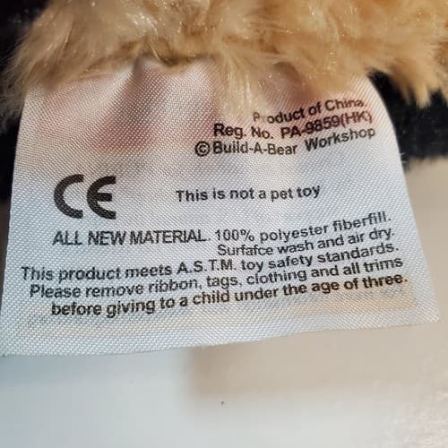 Beemer Plush 8” Dog Purina Tag by Build a Bear Black Cream Plush Stuffed Animal - Thumbnail 6