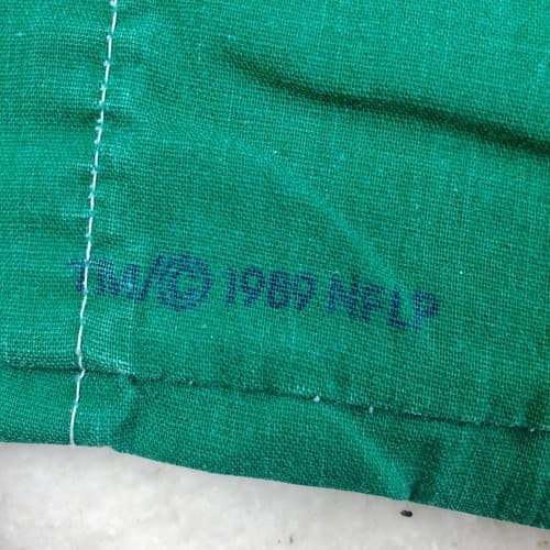 Vtg 1989 Pillowcase Official NFL Football AFC NFC Double-Sided Green 18.5x28.5 - Thumbnail 3