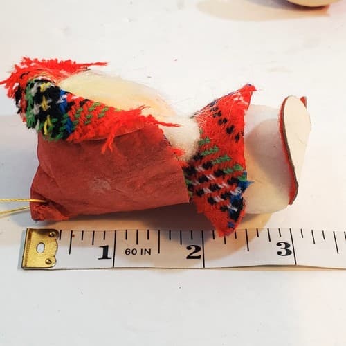 Vtg Japan Girl & Boy Tartan Plaid Christmas Ornament Holiday Figurine Flocked - Thumbnail 9