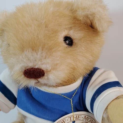 Vintage 1984 GORHAM Plush Bear Of The Month Jointed Olympus Octobear Jersey Tag - Thumbnail 2