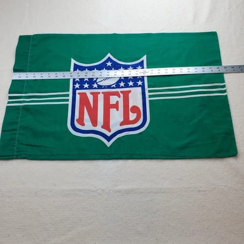 Vtg 1989 Pillowcase Official NFL Football AFC NFC Double-Sided Green 18.5x28.5 - Thumbnail 6