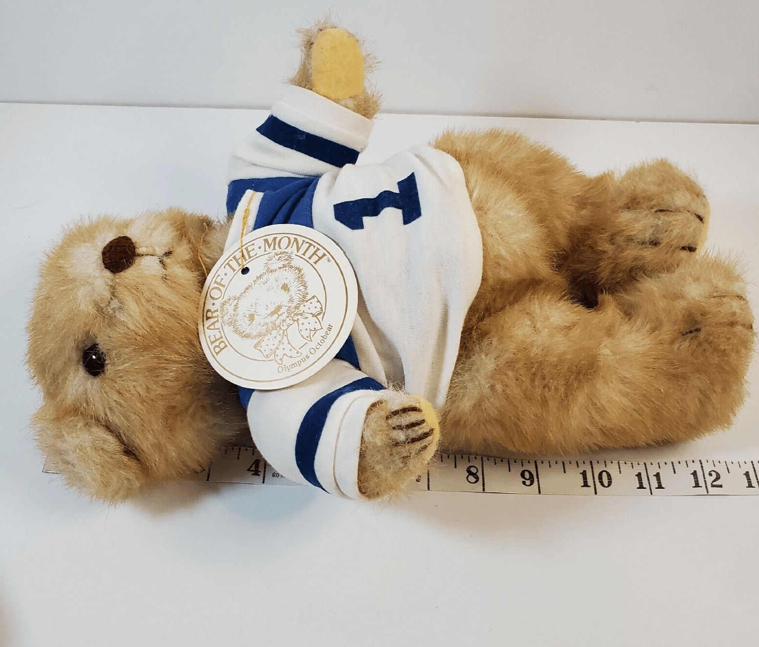Vintage 1984 GORHAM Plush Bear Of The Month Jointed Olympus Octobear Jersey Tag - Thumbnail 10