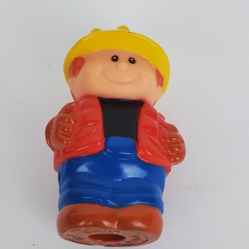 Vintage Shelcore Little People Figures Lot of 3 Racing & Construction Workers - Thumbnail 7