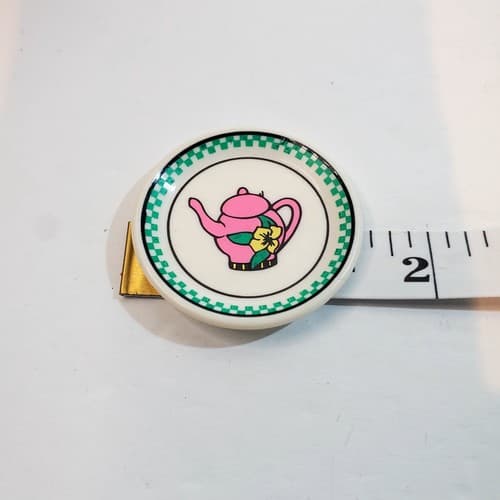 Vintage 1996 OSFT Miniature Doll Dishes Plates Bowls Pink Teapot Design Lot of 8 - Thumbnail 6