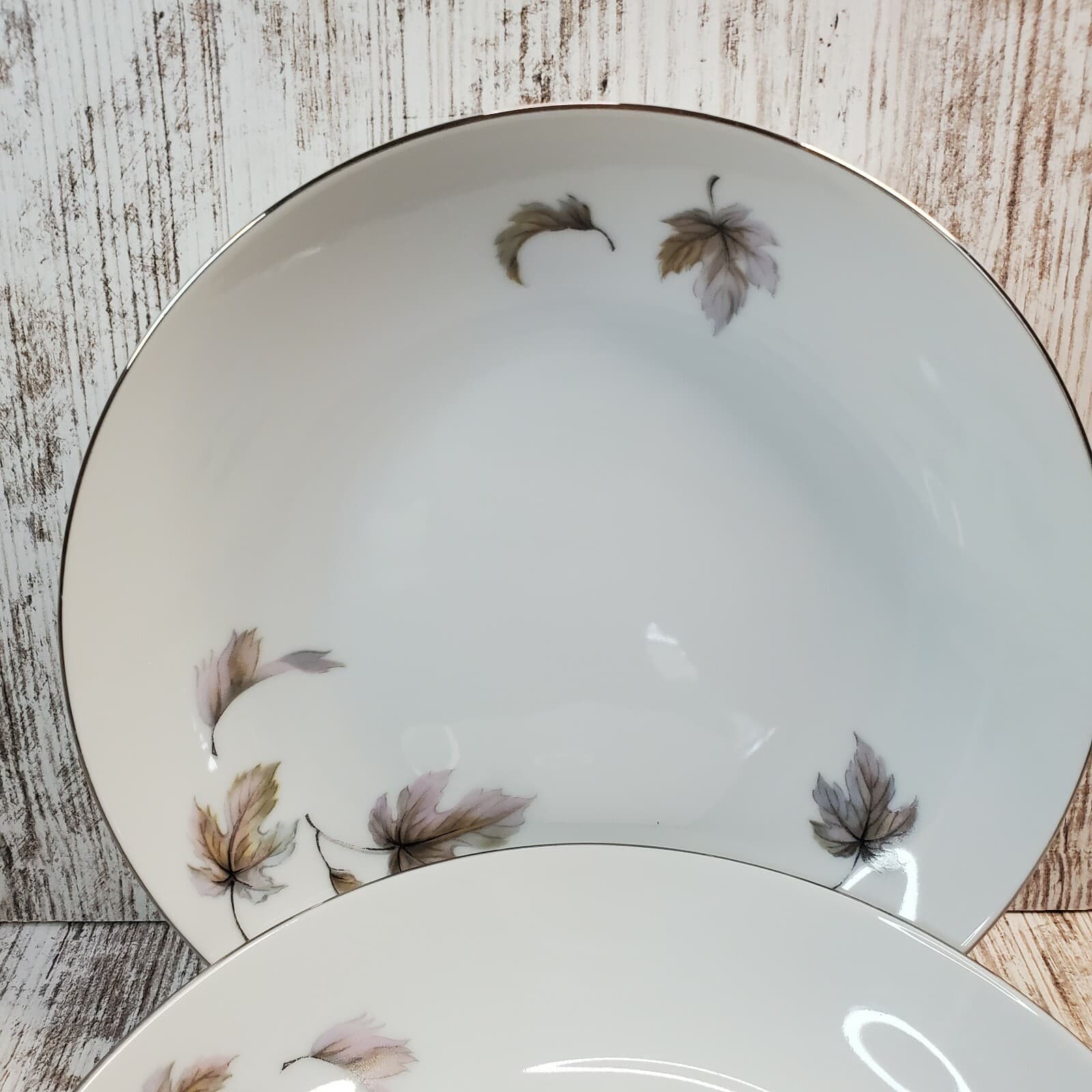 Vtg Arlen Fine China Seyei-Japan Autumn Leaves 6885 Set of 2 Cereal Soup Bowls - Thumbnail 2