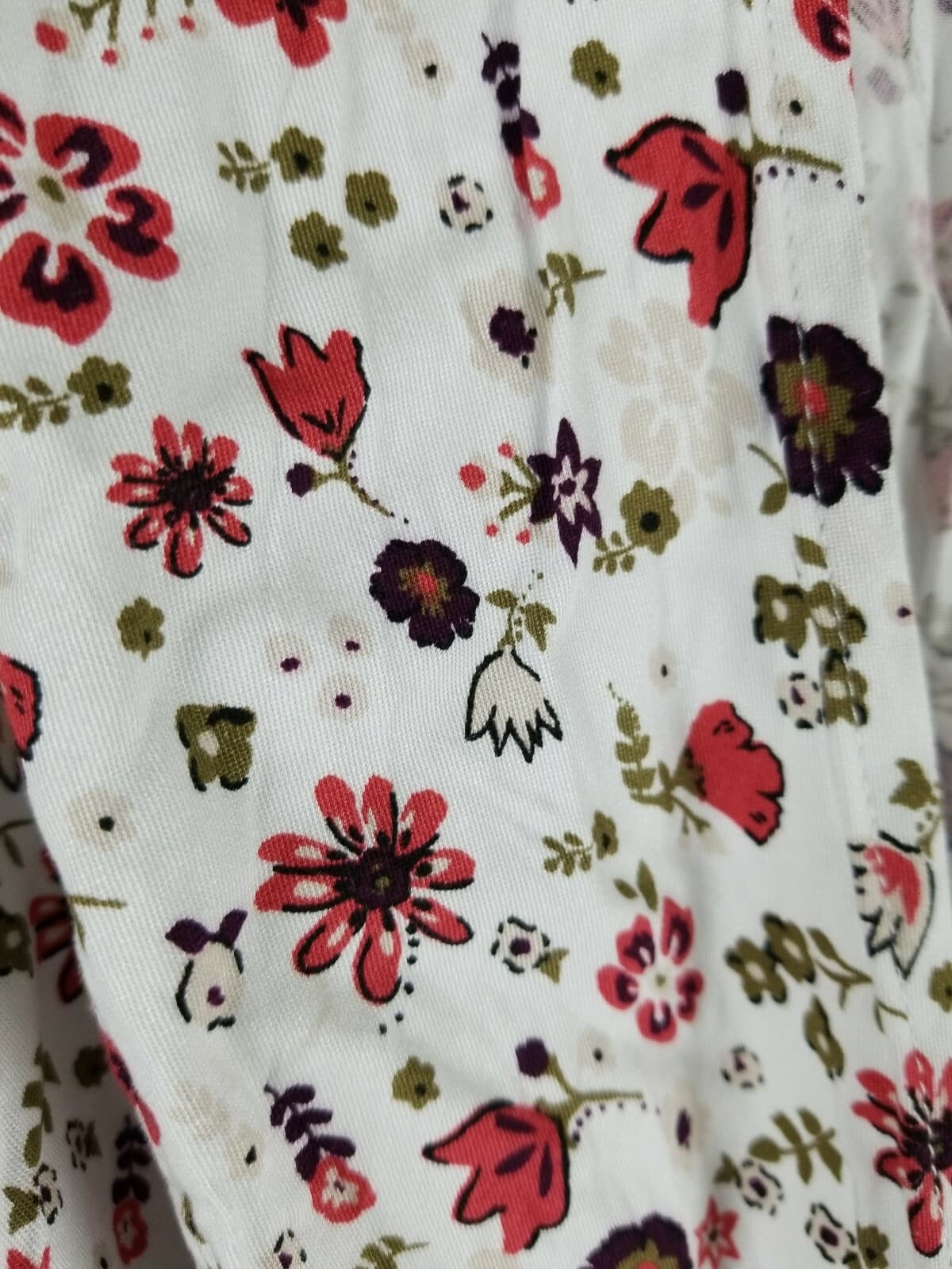 Rock By Junk Food Long Sleeve Crop Blouse Size 3X Wrap Tie Front White Floral - Thumbnail 2