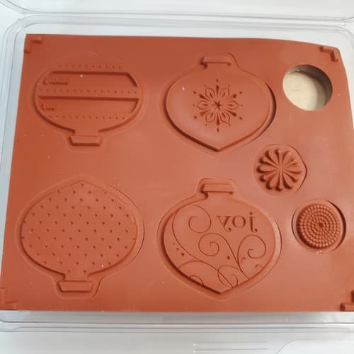 6 Stampin Up Delightful Decoration Christmas Rubber Stamps Wood Base Retired - Thumbnail 3