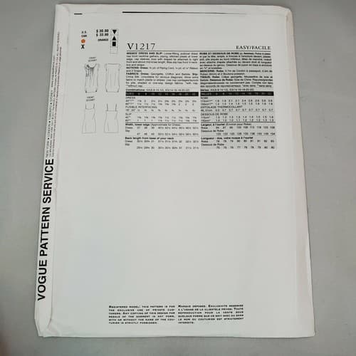 Vogue Sewing Pattern V1217 Anna Sui Misses Dress Slip Uncut E5 14-22 - Thumbnail 5
