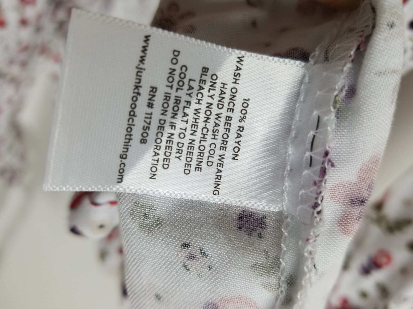 Rock By Junk Food Long Sleeve Crop Blouse Size 3X Wrap Tie Front White Floral - Thumbnail 7