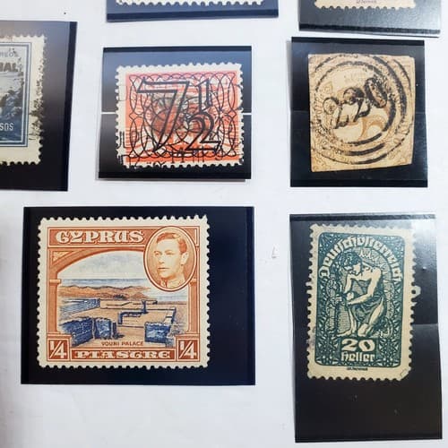 Various Worldwide Foreign Postage Stamps Lot Of 20 w/ Black Split Mounts S111 - Thumbnail 6