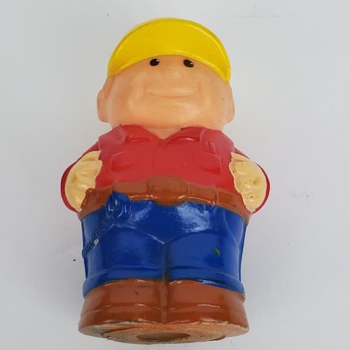 Vintage Shelcore Little People Figures Lot of 3 Racing & Construction Workers - Thumbnail 4