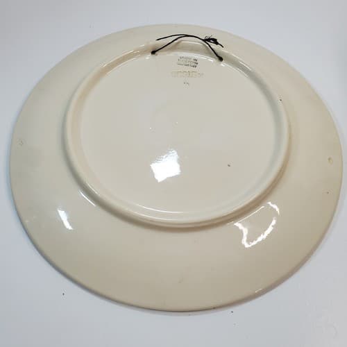 Vtg W Germany Hand Painted Majolica Decorative Plate Cabin Snowy Mountains 3D - Thumbnail 2