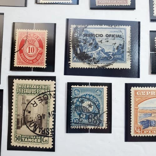 Various Worldwide Foreign Postage Stamps Lot Of 20 w/ Black Split Mounts S111 - Thumbnail 7