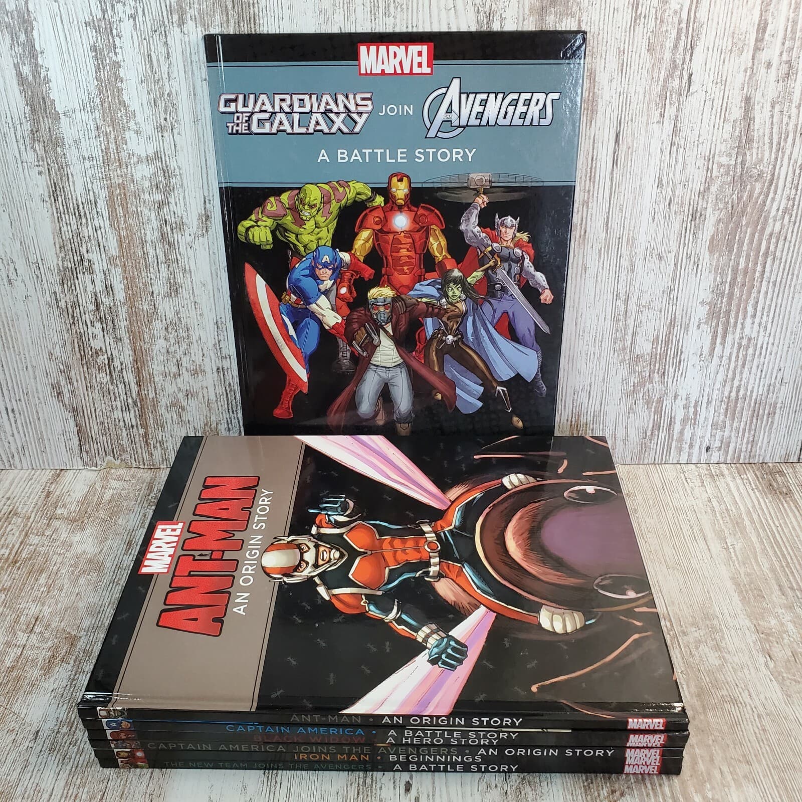 Lot of 7 Scholastic Marvel Superhero Books Ant-Man Iron Man Avengers 8.5 x 11.25