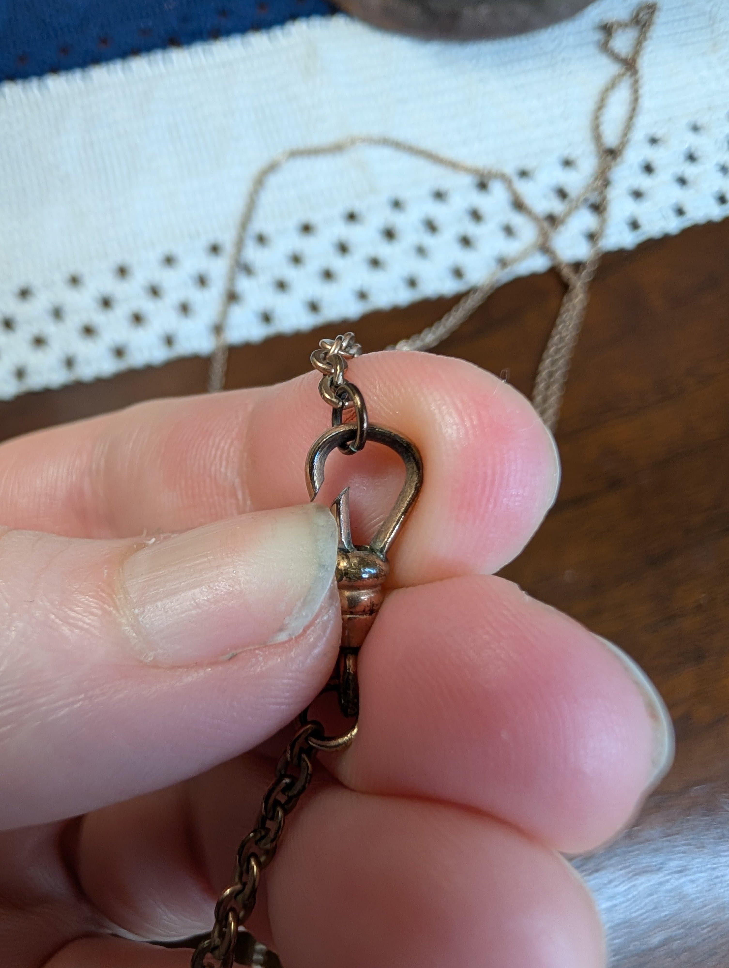 Antique Rose Gold-Tone Long 24" Chain with stamped MR Hook Clasp - Thumbnail 10