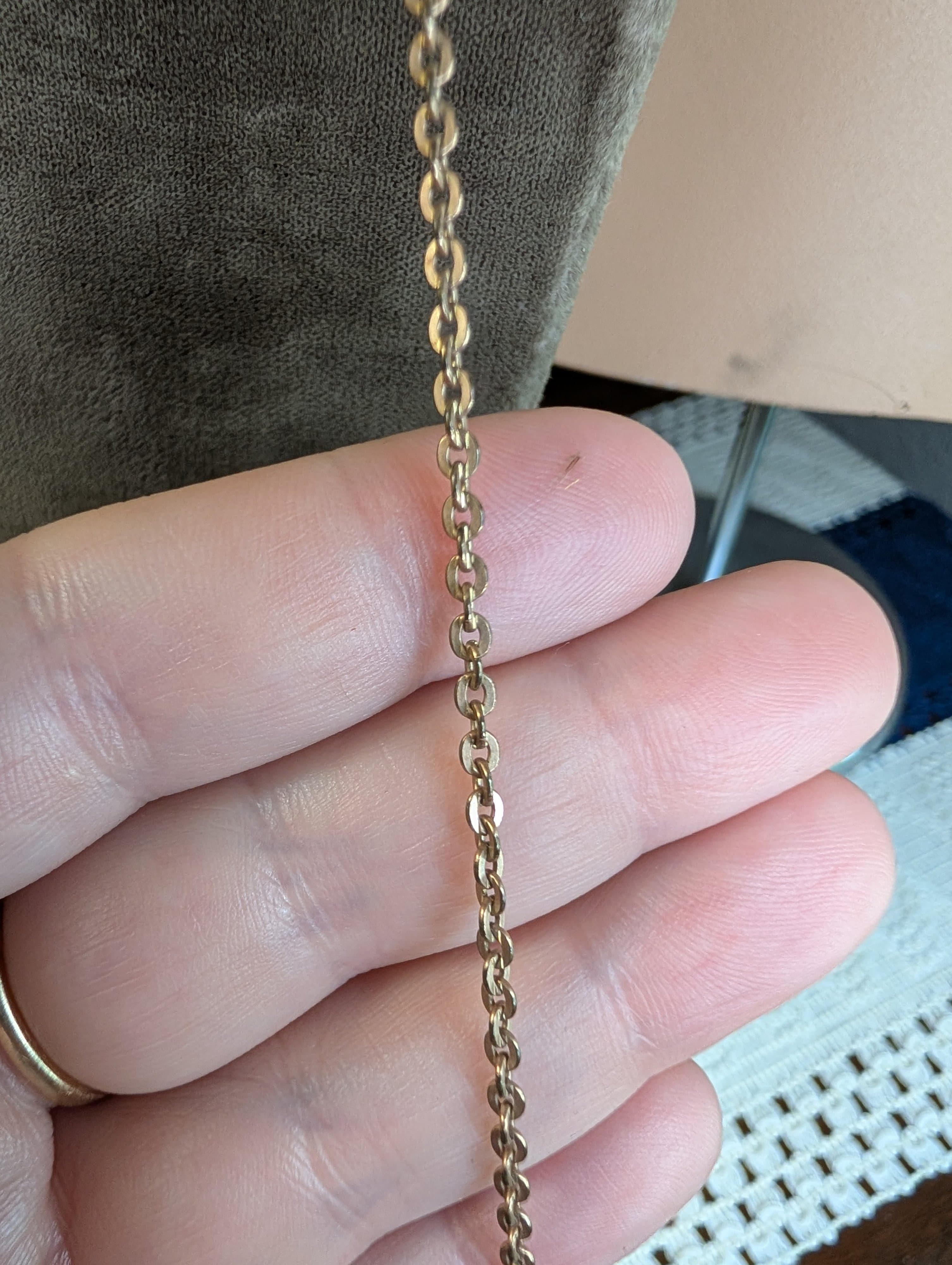 Antique Rose Gold-Tone Long 24" Chain with stamped MR Hook Clasp - Thumbnail 3