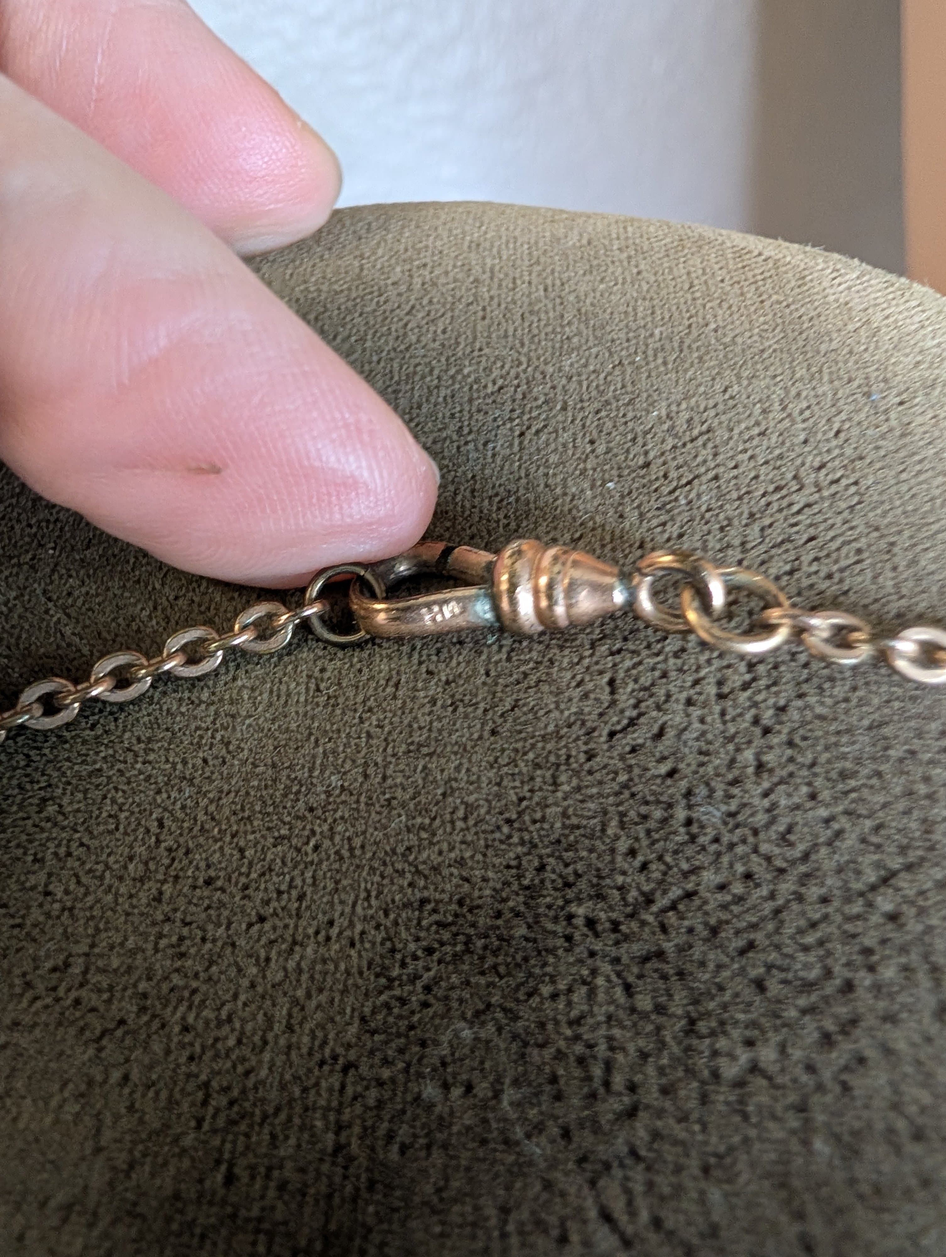 Antique Rose Gold-Tone Long 24" Chain with stamped MR Hook Clasp - Thumbnail 4