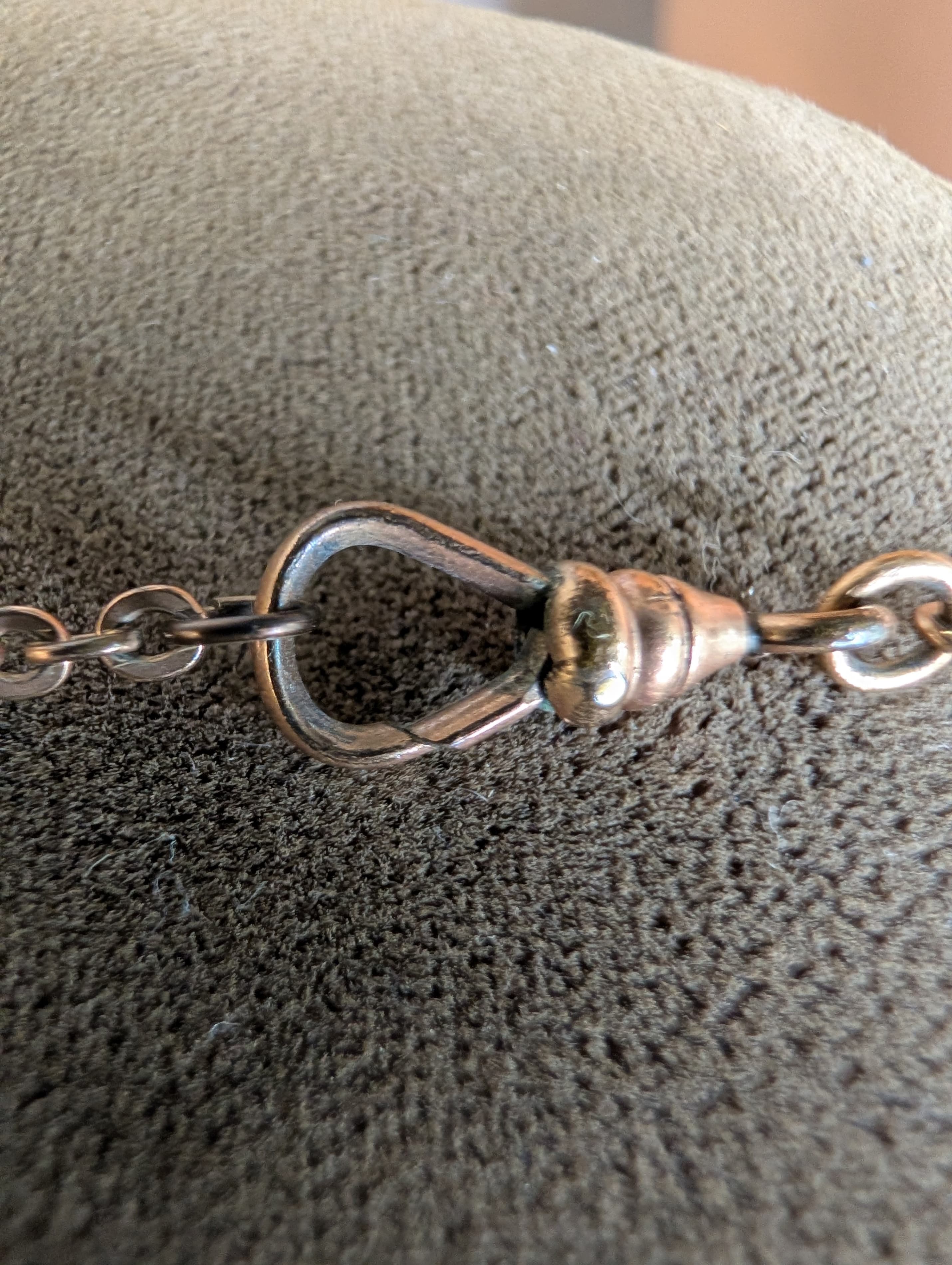 Antique Rose Gold-Tone Long 24" Chain with stamped MR Hook Clasp - Thumbnail 6