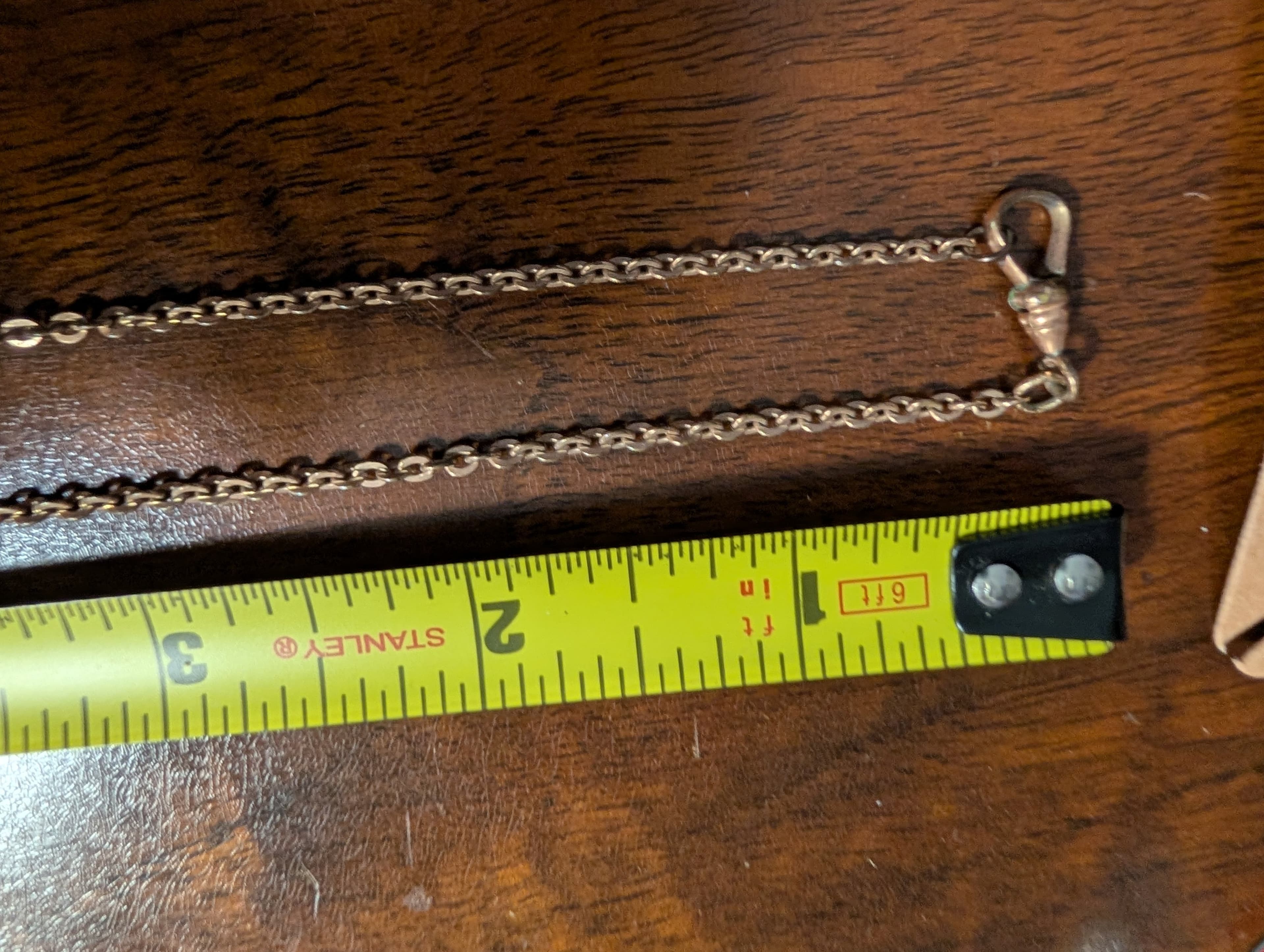 Antique Rose Gold-Tone Long 24" Chain with stamped MR Hook Clasp - Thumbnail 11