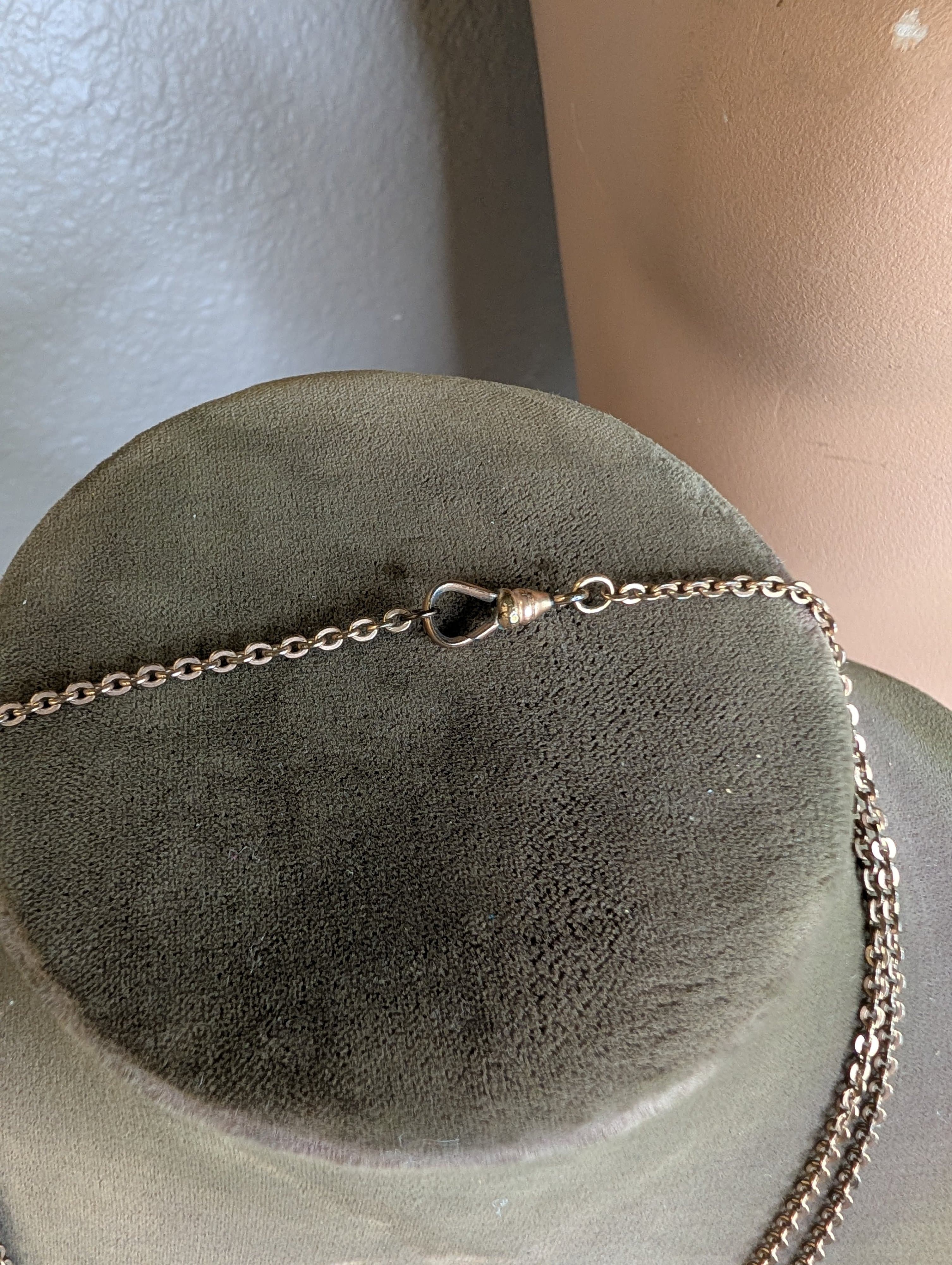 Antique Rose Gold-Tone Long 24" Chain with stamped MR Hook Clasp - Thumbnail 9