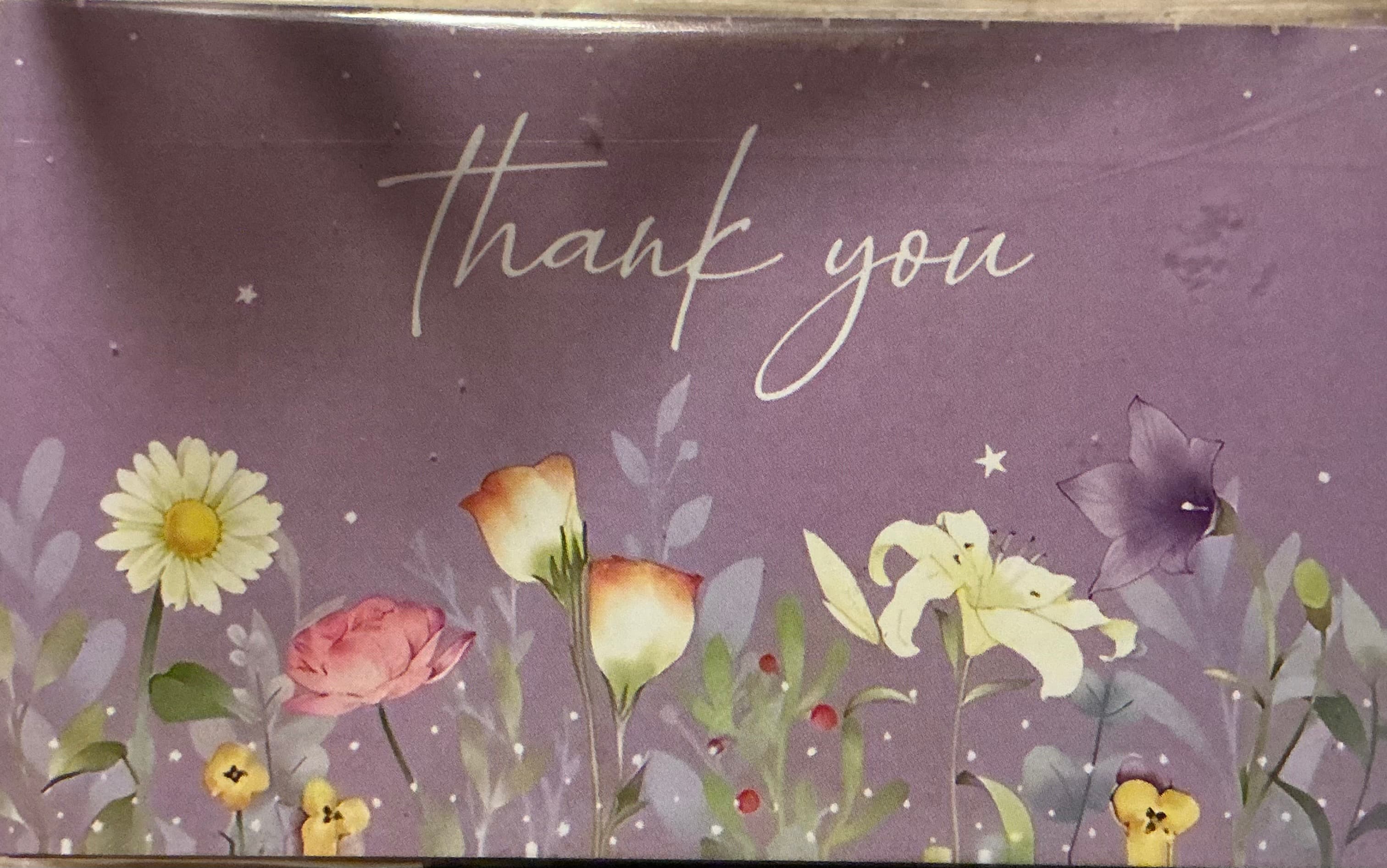 ★ Thank You Floral Purple Aesthetic Stickers | 50 Elegant Packaging Seals