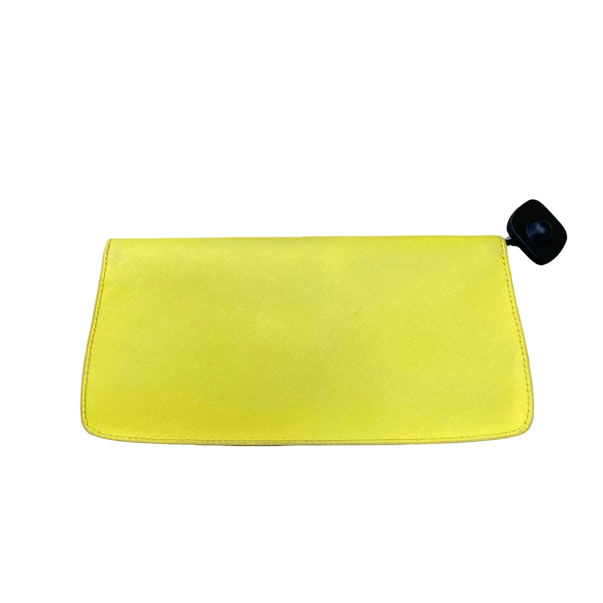 Tory Burch Yellow Leather Clutch with Logo Detail