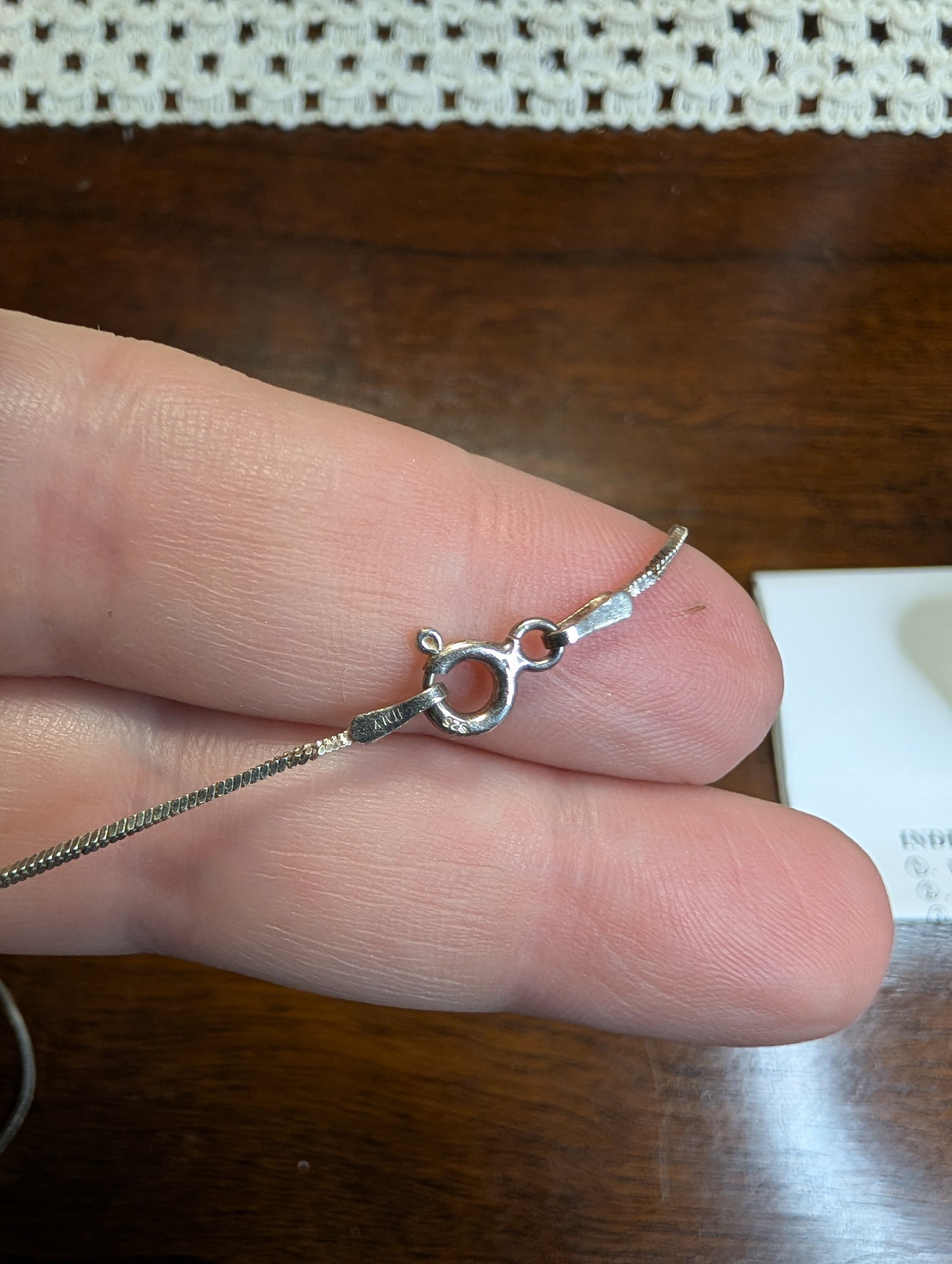 Sterling Silver 925 Box Chain Necklace and Pendant - Thumbnail 6