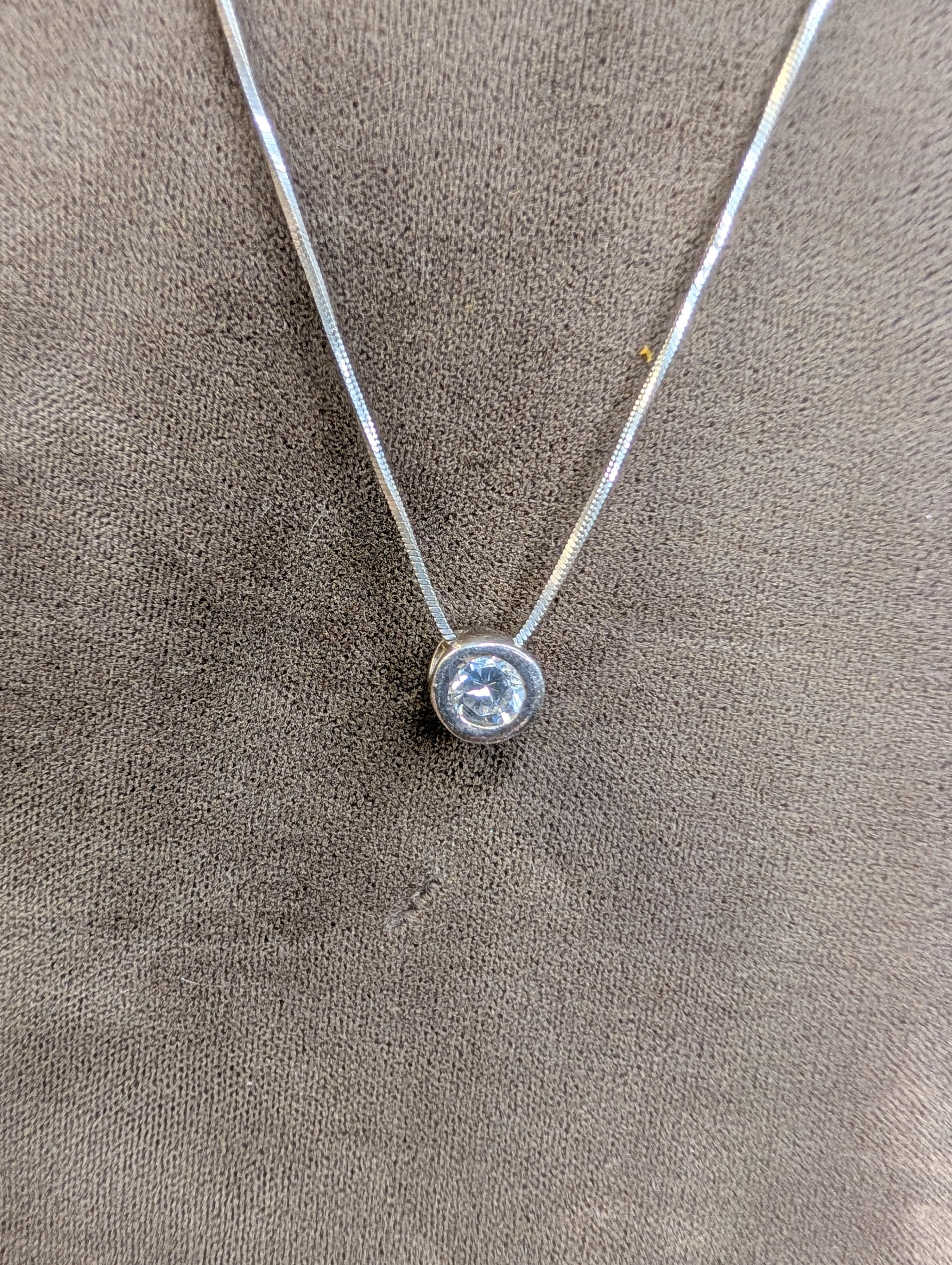 Sterling Silver 925 Box Chain Necklace and Pendant - Thumbnail 2