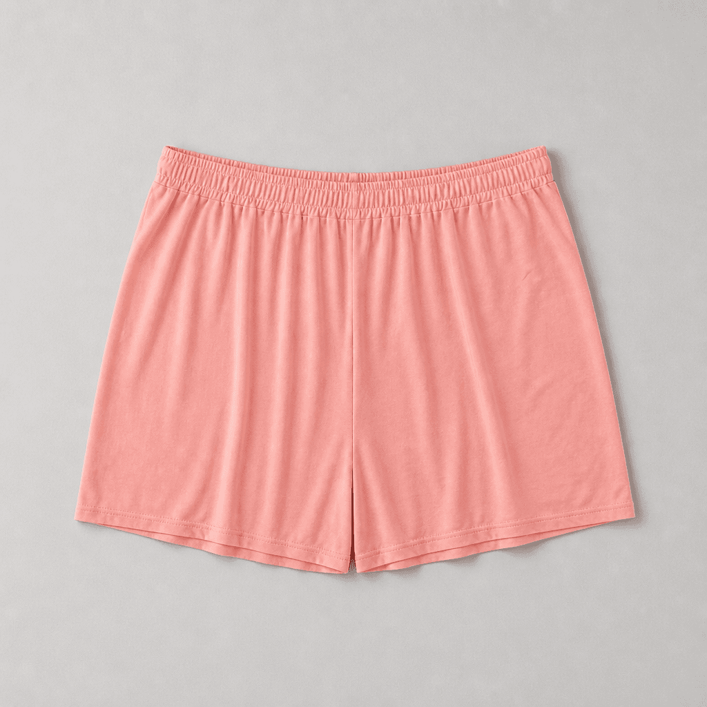 Women's Pink Elastic Waist Shorts
