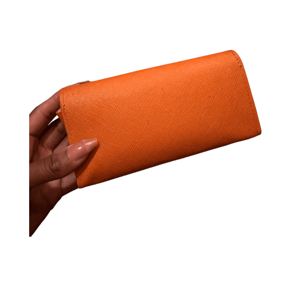 Tory Burch Authentic Eyewear  | Orange Glasses case with Gold Emblem - Thumbnail 2
